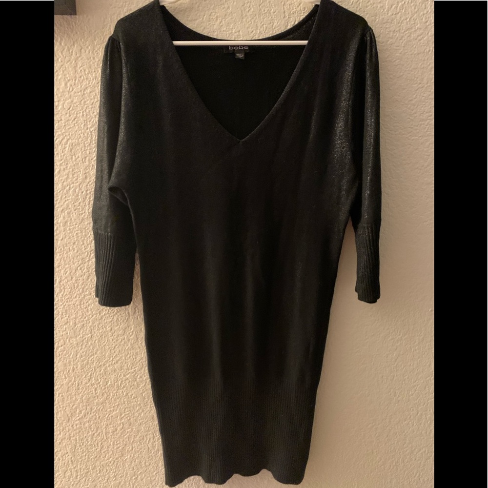 Black Shiny Bebe dress